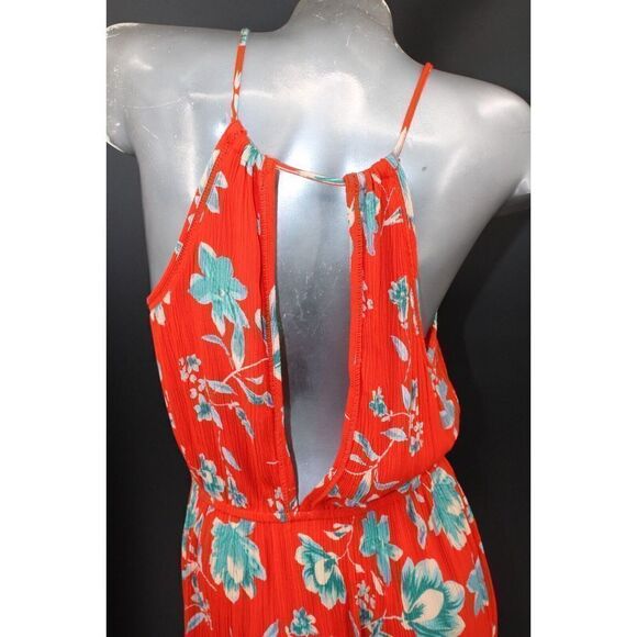 PATRONS OF PEACE RED & BLUE FLORAL MAXI SUN DRESS SIZE LARGE RAYON - Picture 4 of 10
